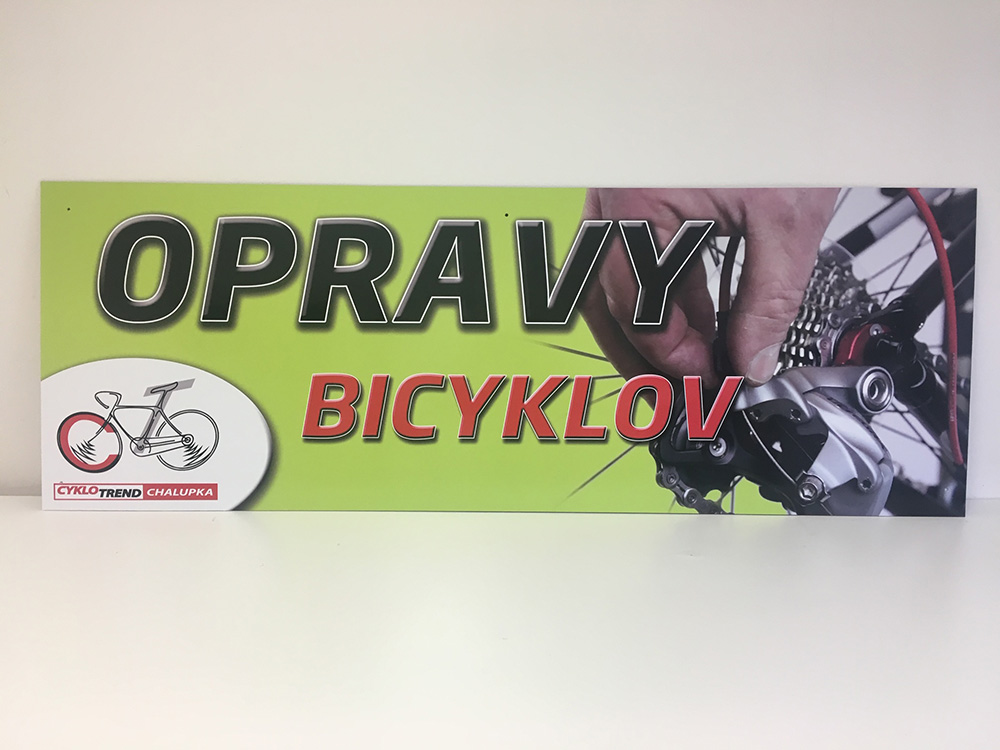 Lord Reklama - Opravy bicyklov - reklamná tabuľa
